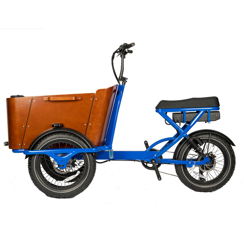 2024 OEM ODM Three Wheels Big Battery Powerful 250W 500W Motor Electric Trike Fat Tire 3 Wheel Electric Tricycle Delivery