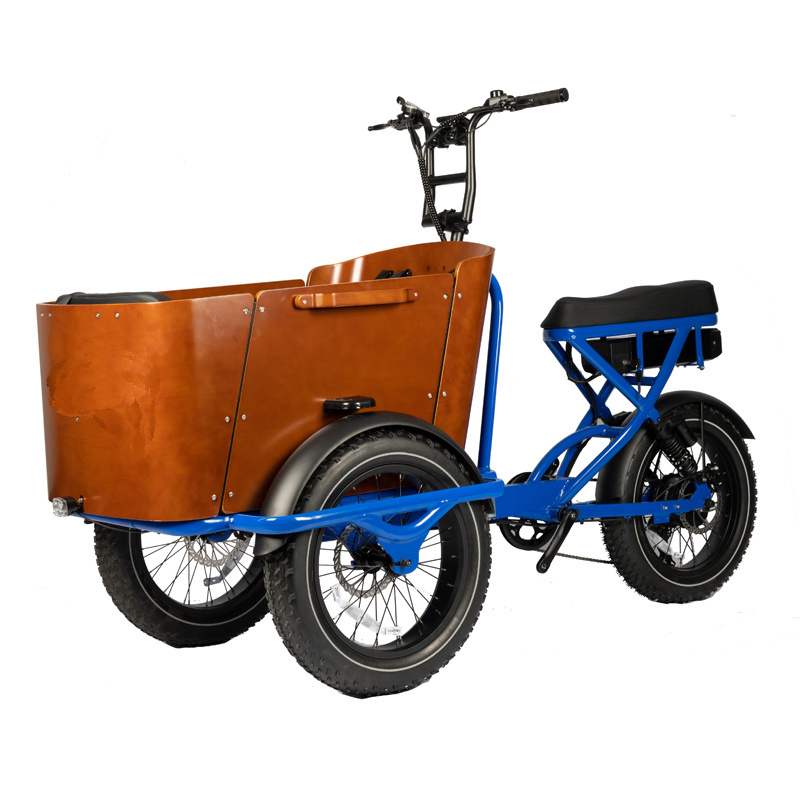 2024 OEM ODM Three Wheels Big Battery Powerful 250W 500W Motor Electric Trike Fat Tire 3 Wheel Electric Tricycle Delivery