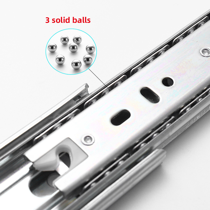 Metal Telescopic Channel Cabinet Full Extension Soft Close Locking Drawer Slide For Cabinetry