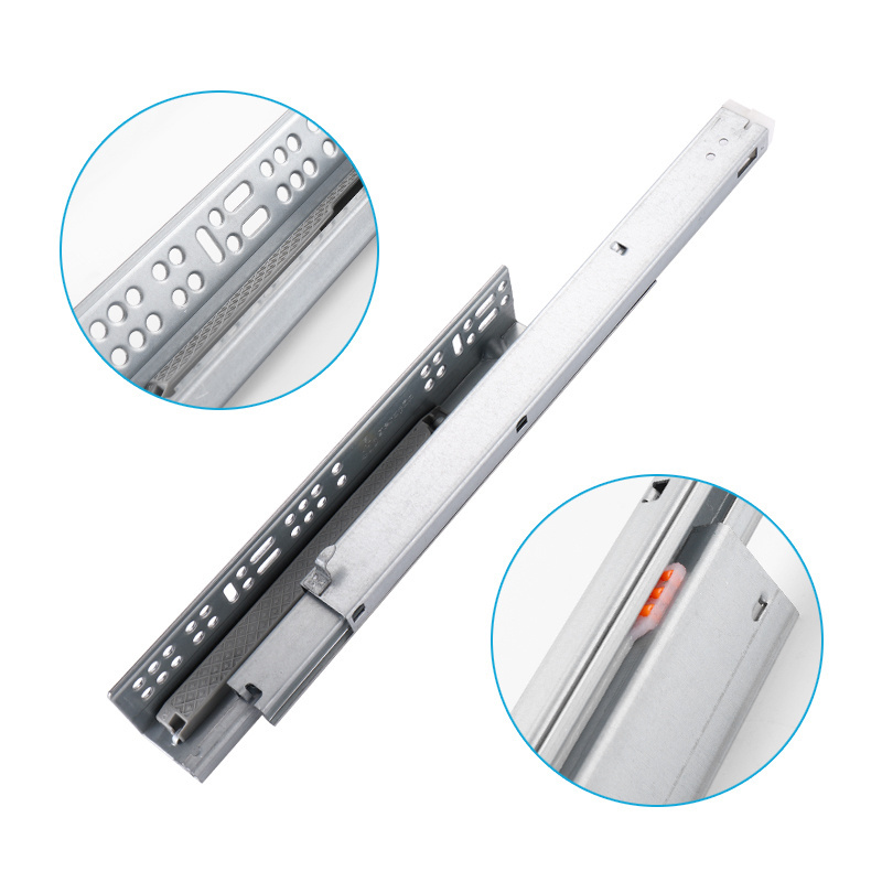 Telescopic Drawer Slide 27 Width 350mm Undermount Metal Taiming Ball Bearing Snap On Drawer Slides