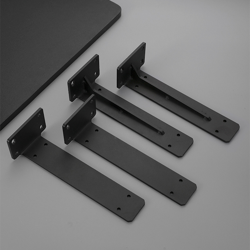 Factory Price Hidden Invisible Black Metal T shape Shelf Bracket Wall Mounted Bracket Hardware Supports