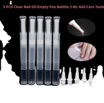 Nail Oil Empty Pen Bottle  With Brush Applicator Portable Beauty Cosmetic Tool For Lip Gloss Nails Nutrition Oil Bottle 3ML