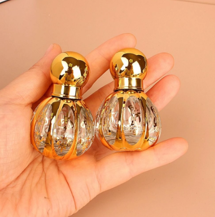 10ml/15ml Gold Arabic Crystal Essential Oil Bottles Attar Oud Glass Perfume Bottles with Roller Dropper Sticker