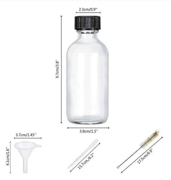 2oz Small Clear Glass Bottles with Lids for Liquids, Tiny Short Jars with Caps Mini Glass Juice Bottles for Potion, Ginger Shots