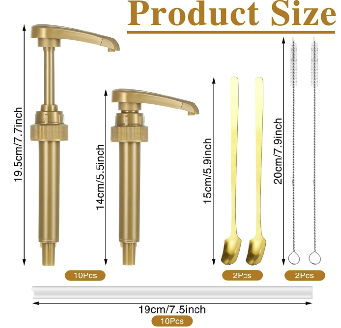 Syrup Pump, Coffee Syrup Pump Dispenser Compatible with 25.4 Oz/ 750ml Syrup Bottles