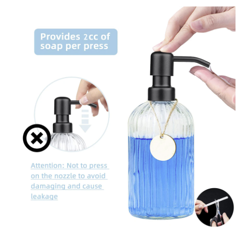 Soap Dispenser Replacement Pump Stainless Steel Shampoo Bottle Nozzle for Regular 28/400 Neck Bottles Home Rustproof Liquid Pump