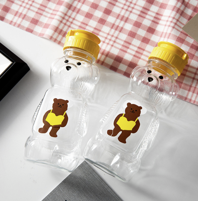 240ML Cute bear animal shape juice milk plastic pet honey bottle