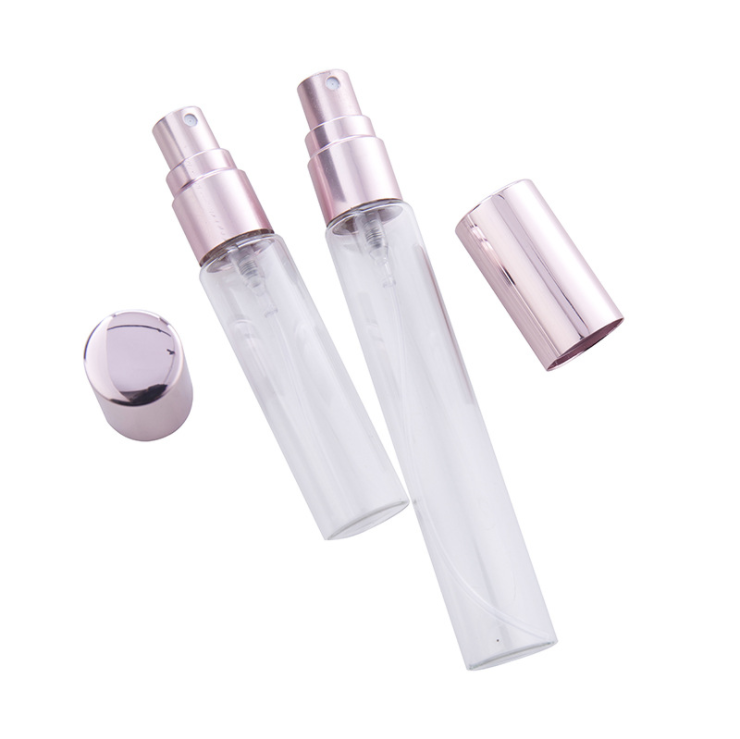 10ml pink full cover transparent frosted pink perfume bottle