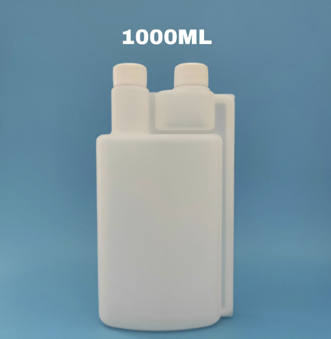 Liquid Dispenser Measure Dosing Hdpe Double Chamber Plastic Twin Neck Bottle