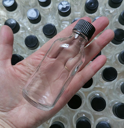 2oz Small Clear Glass Bottles with Lids for Liquids, Tiny Short Jars with Caps Mini Glass Juice Bottles for Potion, Ginger Shots