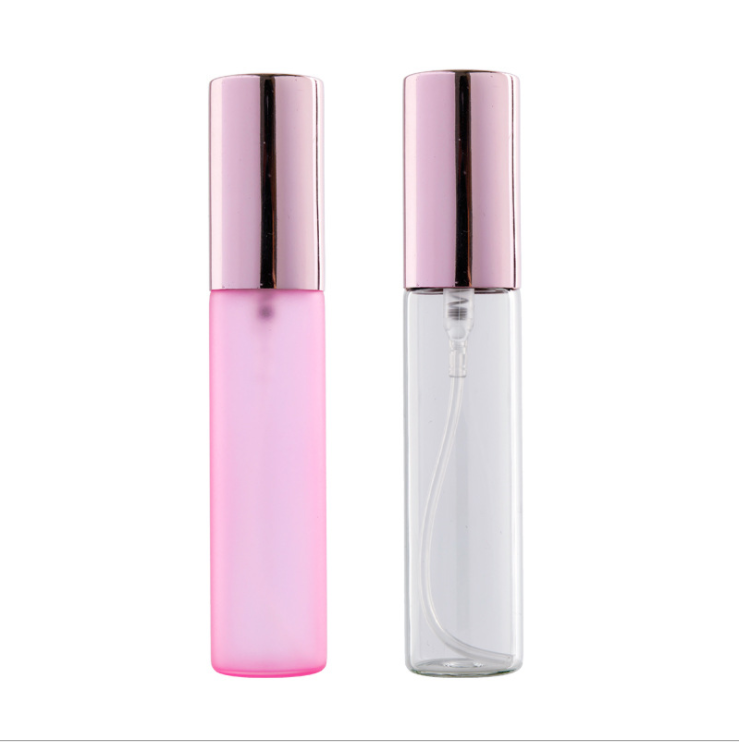 10ml pink full cover transparent frosted pink perfume bottle