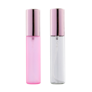 10ml pink full cover transparent frosted pink perfume bottle