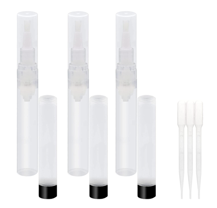 6ml Real Refillable Cuticle Oil Pens, Reusable Empty Pen to Easy Refill Jojoba Oil/Nail Oil/Hair Oil