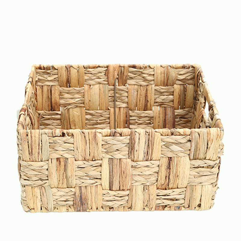 Simple quadrate grass flower pot woven  basket green plant pot household debris storage basket