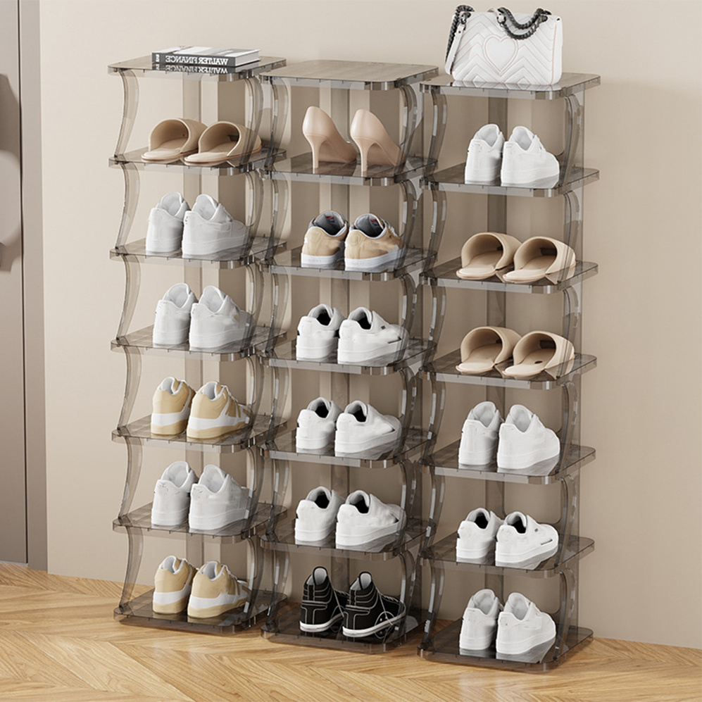 Hot new style PET storage shoe rack 3 layers 6 layers assembly storage rack wardrobe storage narrow