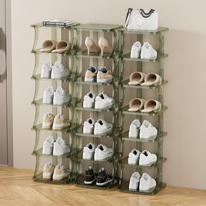 Hot new style PET storage shoe rack 3 layers 6 layers assembly storage rack wardrobe storage narrow