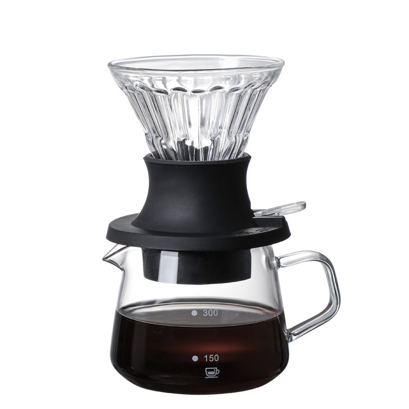 Hot sale Glass Coffee Server Pour out Coffee Decanter 300ML 600ML Transparent Glass Coffee Pot