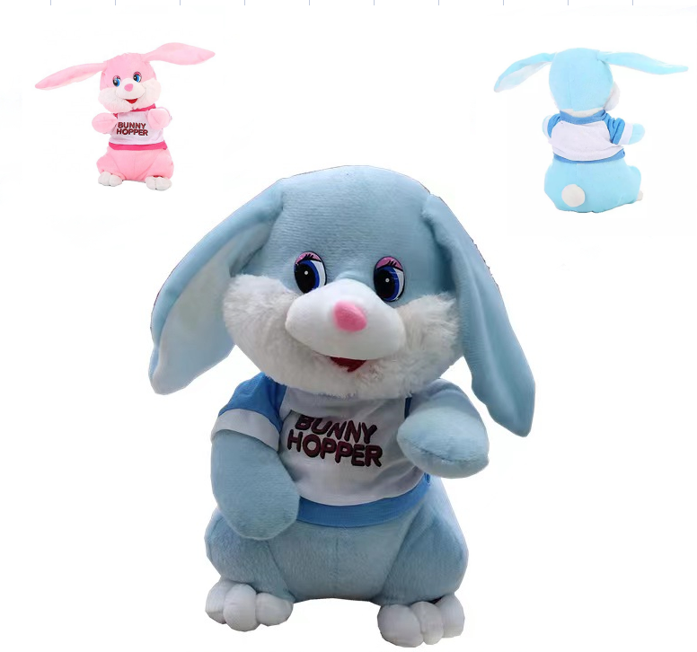 plush Stuffed Animals  Cute long eared Electric shake Music Baby bunny hopper Dancing Rabbit Plush Toys for kids children