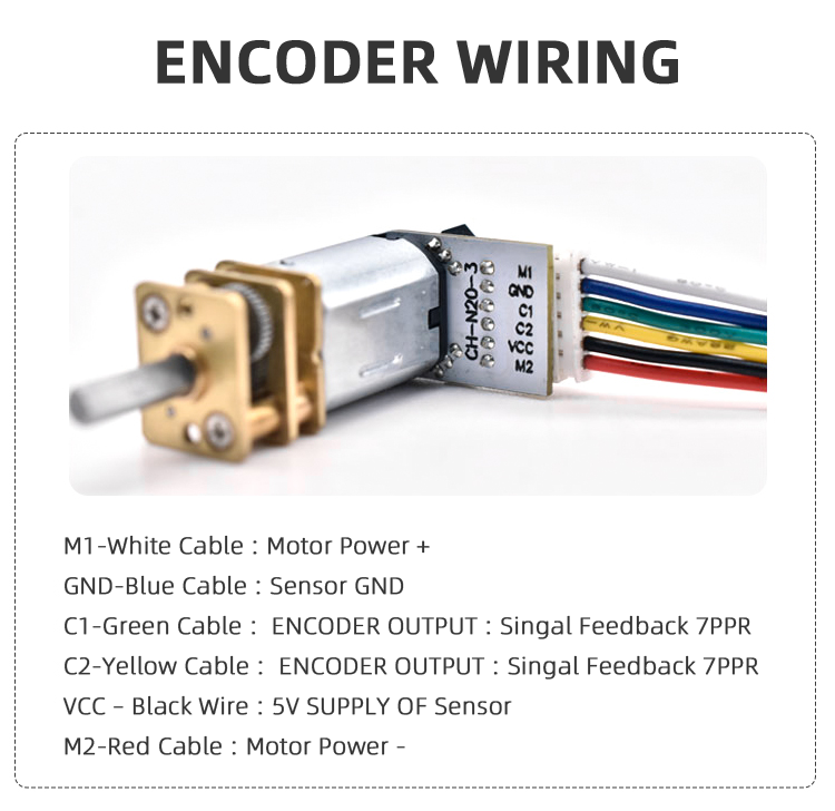 A12-N20 DC 3V 6V 12V MOTOR 3000RPM 12mm Gearbox MOTOR Mini Micro Geared Electric N20 Motor With Encoder