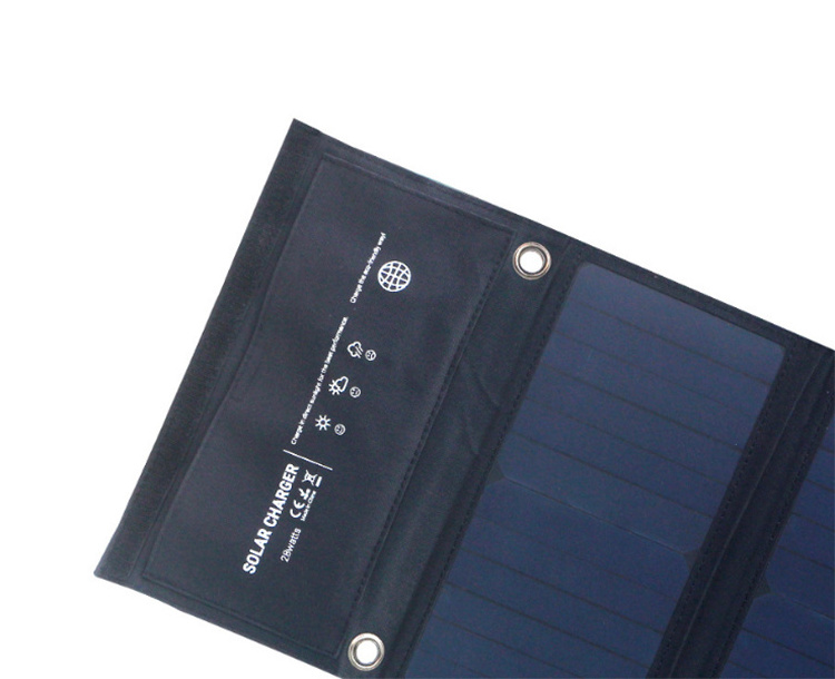 Custom Solar Foldable Panels 6v/28w Efficiency Sunpower Foldable Solar Panel Charger with 1*usb to Micro Usb Cable