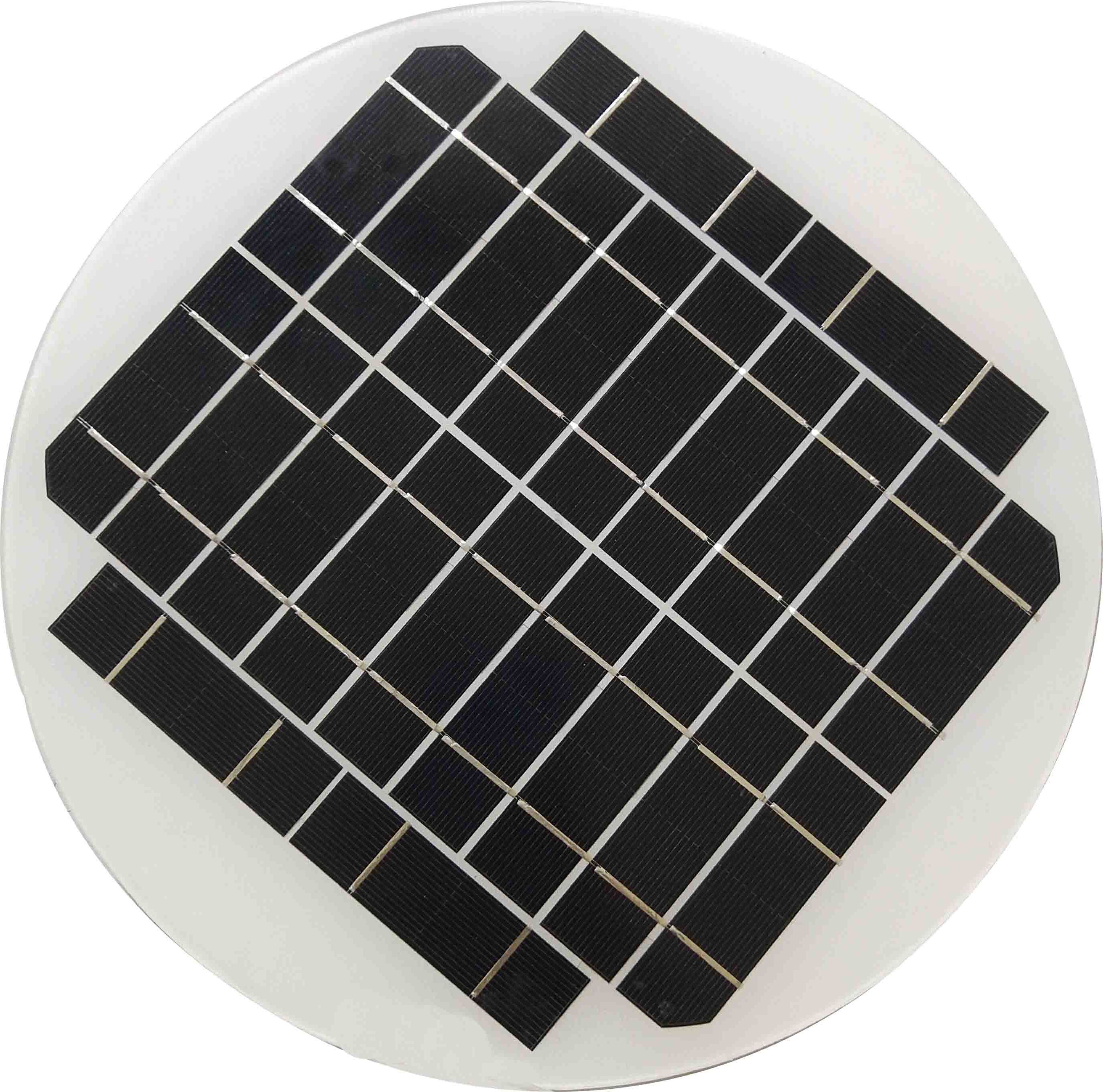 Customized 8w 6v Monocrystalline Silicon Glass Tempered Laminated Custom Shape Round Mini Flexible Solar Panel for Charger