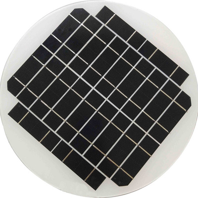 Customized 8w 6v Monocrystalline Silicon Glass Tempered Laminated Custom Shape Round Mini Flexible Solar Panel for Charger