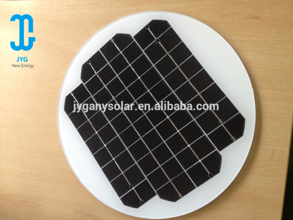 Customized 8w 6v Monocrystalline Silicon Glass Tempered Laminated Custom Shape Round Mini Flexible Solar Panel for Charger