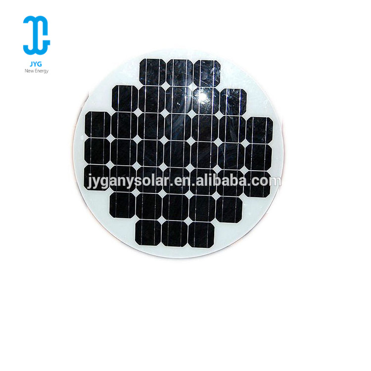 Customized 8w 6v Monocrystalline Silicon Glass Tempered Laminated Custom Shape Round Mini Flexible Solar Panel for Charger