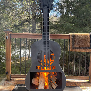 Funny Rush fire pit guitar outdoor corten steel Wood heating stove fire pit