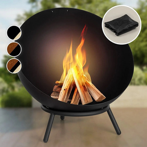 Steel Wood Burning Globe Firepits Hemisphere Patio Heater 60cm Fire Bowl Garden Warming Outdoor Fire Pit Bowl Set With Stand