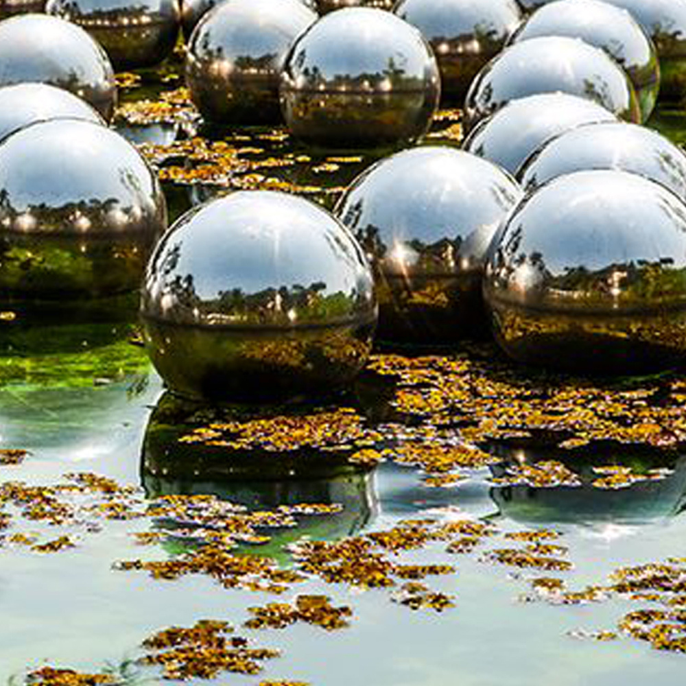 Outdoor Mirror Polished Hollow Decoration Round Sphere Decorative Garden Water Floating Glowing Gazing Stainless Steel Balls