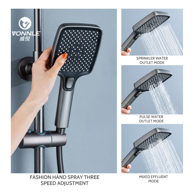 New product fashion piano key standing digital bathroom faucets rain shower set with head system