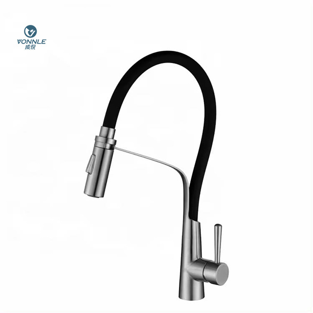 304 stainless steel silicone hose faucet sink kitchen sink faucet single handle pull down sink kitchen faucet