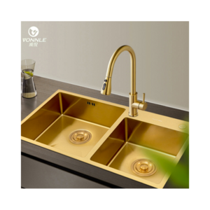 Unique stainless steel kitchen workstation sink Gold stainless steel double bowl kitchen sink