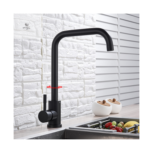 Commercially popular revolving stainless steel kitchen faucet in restaurant black kitchen stainless steel sink faucet