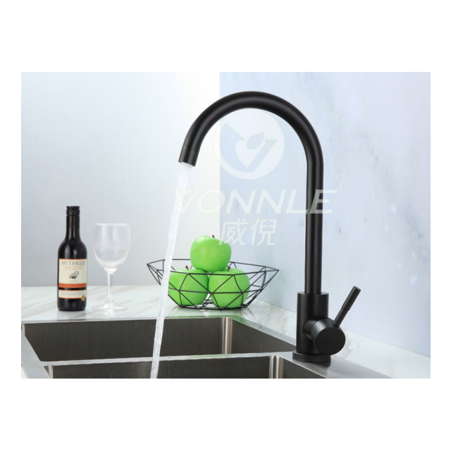 Commercially popular revolving stainless steel kitchen faucet in restaurant black kitchen stainless steel sink faucet