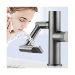 Modern kitchen cold and hot LED bathroom basin faucet waterfall single-handle basin intelligent digital display faucet