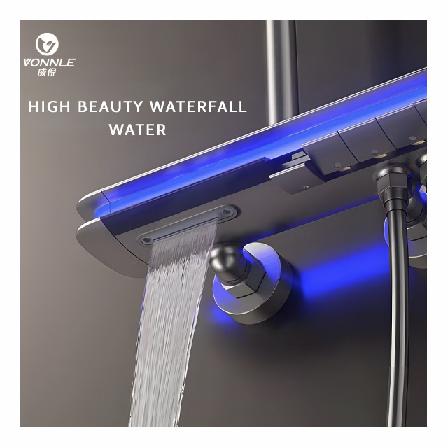 High Beauty Bathroom Piano Key Shower Set Wall Mounted All Inclusive Atmosphere Light Bathroom Shower Faucet