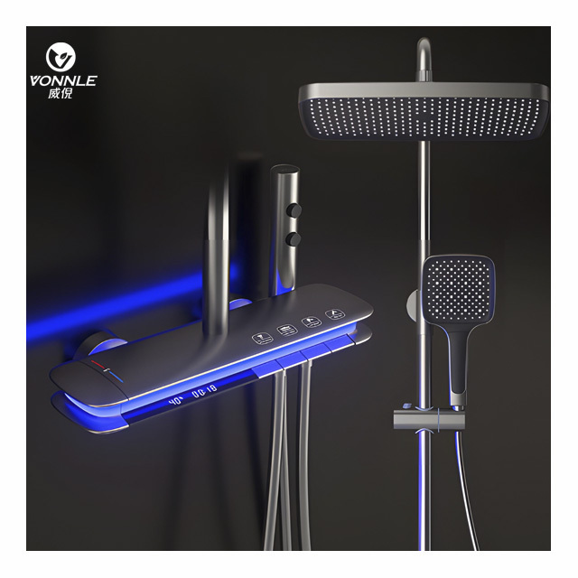 High Beauty Bathroom Piano Key Shower Set Wall Mounted All Inclusive Atmosphere Light Bathroom Shower Faucet