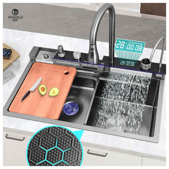 New style multifunctional hot selling handmade kitchen sink farm house kitchen sink waterfall kitchen sink