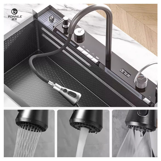 New style multifunctional hot selling handmade kitchen sink farm house kitchen sink waterfall kitchen sink