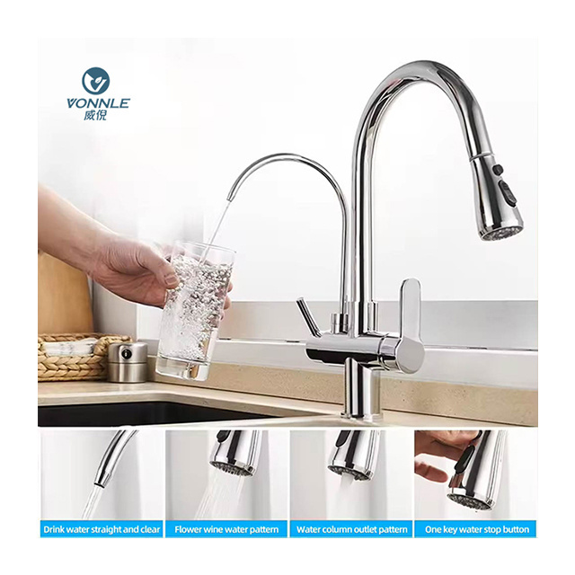 Kitchen pullout modern kitchen faucet down adjustable telescopic kitchen sink faucet sink faucet