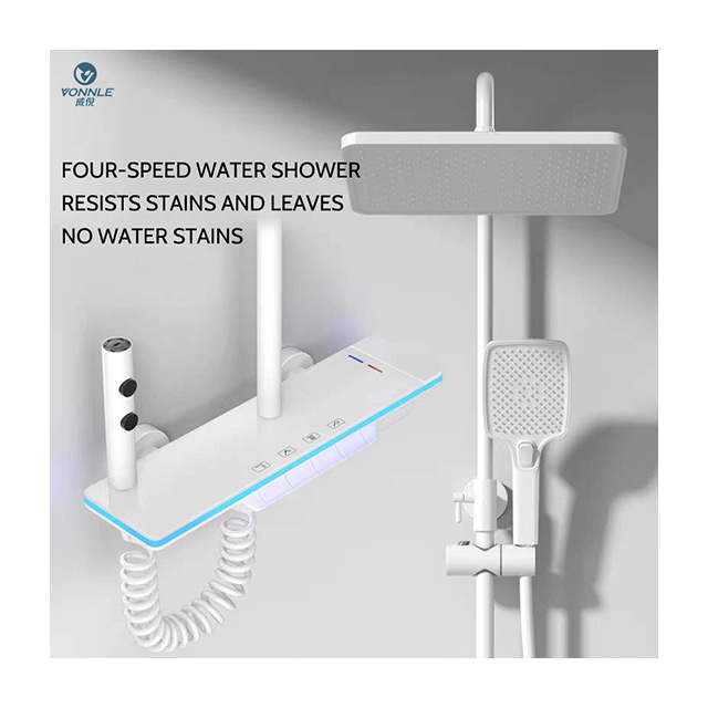 Ambient light piano key smart bath & shower faucets thermostatic shower set shower head set