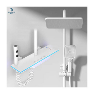 Ambient light piano key smart bath & shower faucets thermostatic shower set shower head set