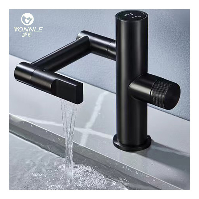 Modern bathroom kitchen washbasin faucet adapter digital display washbasin faucet