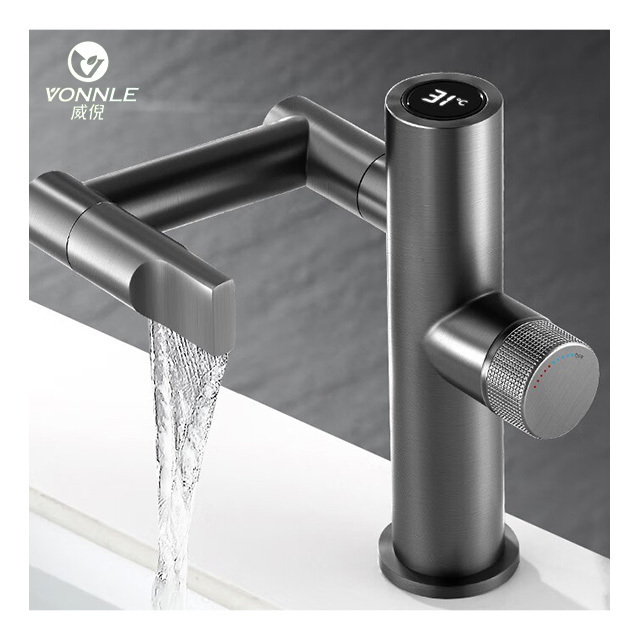 Modern bathroom kitchen washbasin faucet adapter digital display washbasin faucet