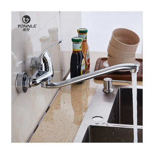 Modern latest kitchen wall-mounted all-copper single-handle extension pipe faucet cold and hot kitchen faucet