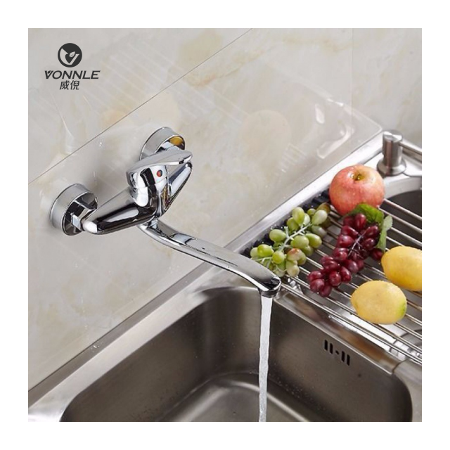 Modern latest kitchen wall-mounted all-copper single-handle extension pipe faucet cold and hot kitchen faucet