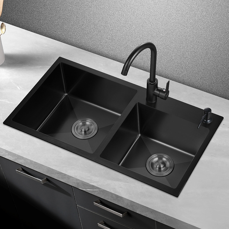 Factory Direct Kitchen Workstation Double sink Black nano Stainless Steel Kitchen sink