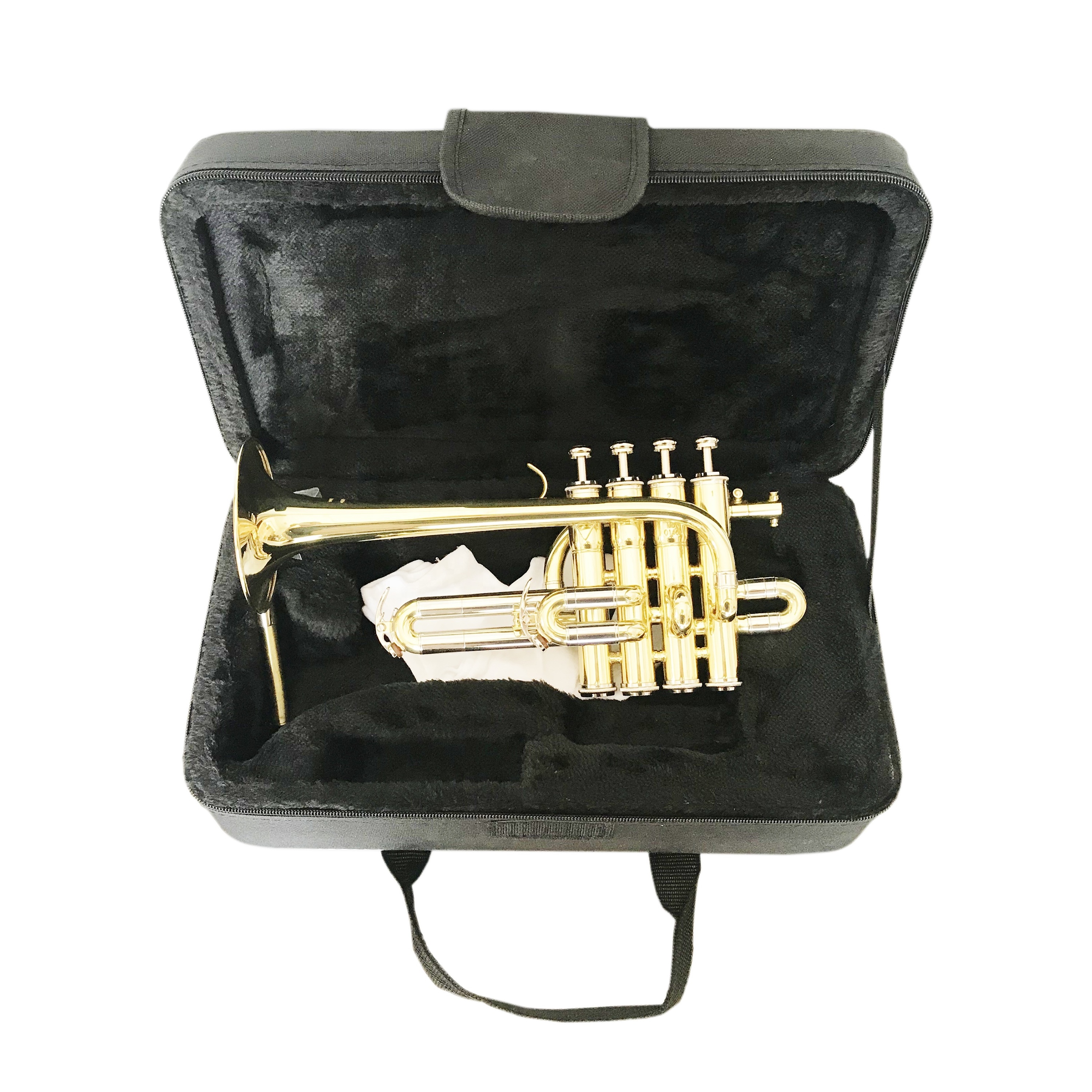 SEASOUND OEM High Quality Gold Bb/A 4 Pistons Piccolo Trumpet Brass Body with Lacquer Gold Lacquer Surface JYTR410 Trompeta